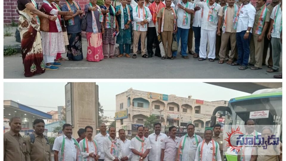కార్మిక సంఘాల ఐక్య వేదికతో కాంగ్రెస్ నేతల ప్రచారం