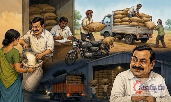 సూళ్లూరుపేట రేషన్ బియ్యం గోడాన్‌లో నిచి నల్ల బజార్ కి తరలింపు